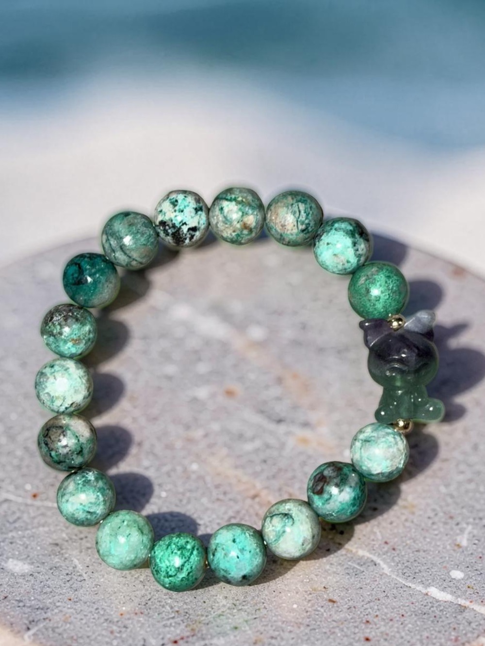 10mm Green Azurite Bracelet